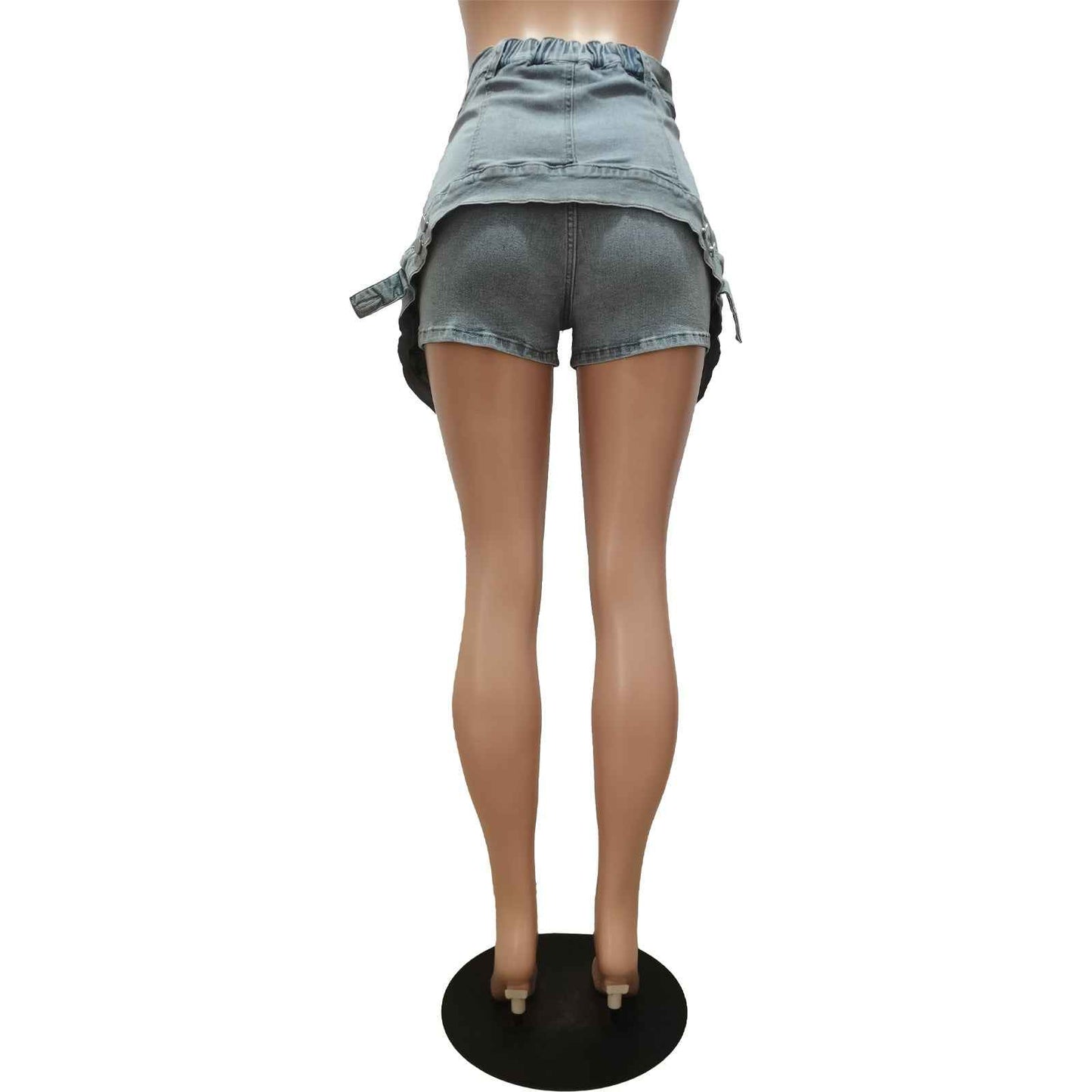 Elastic Denim Two Piece Skort