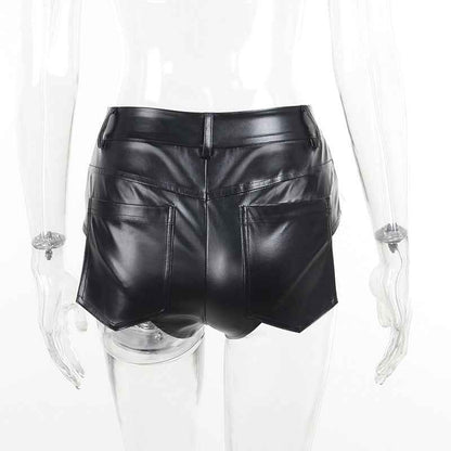 High Waist Hip Faux Leather Bottoms for Women