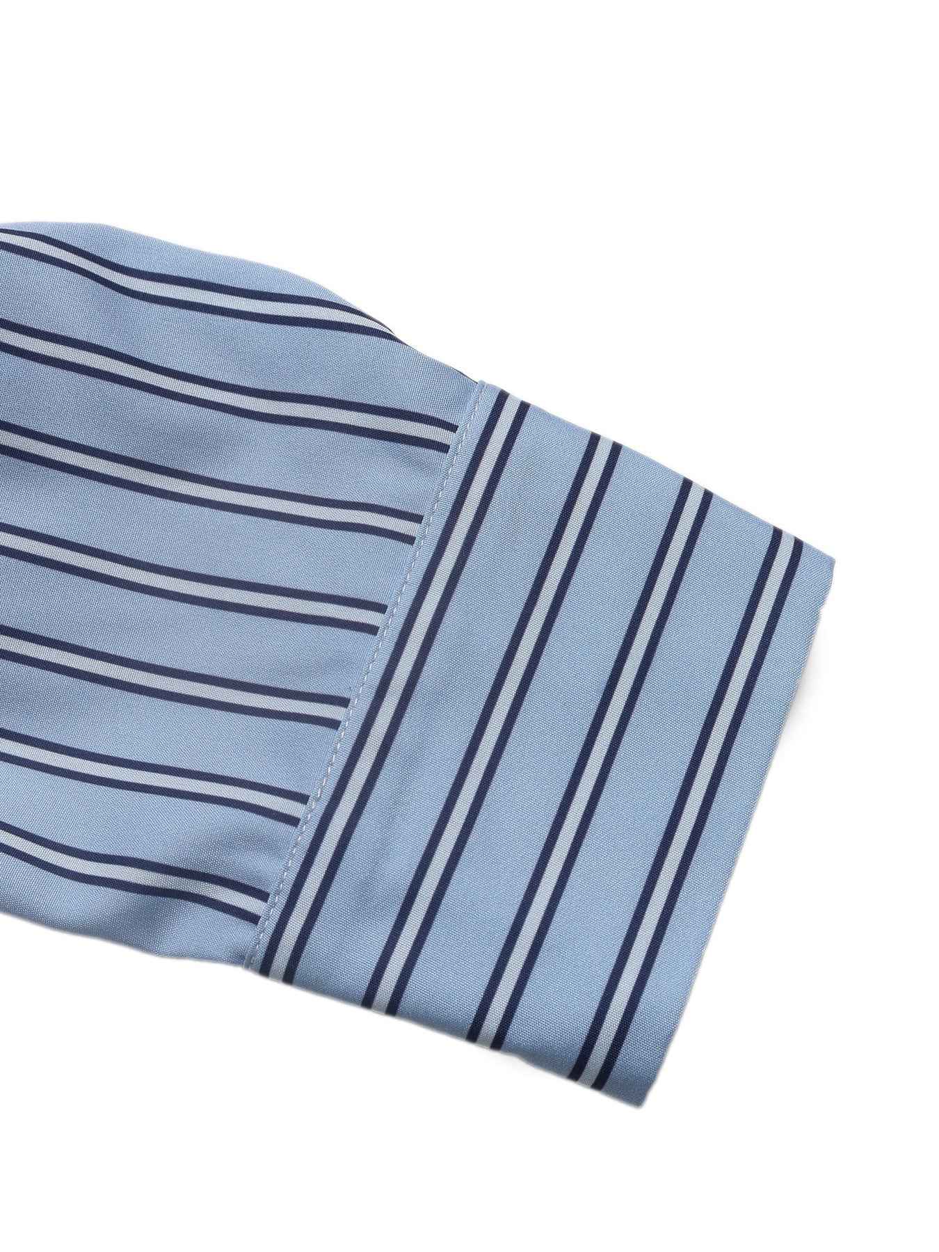 Striped Stitching Elegant Blouse False Two Piece Set