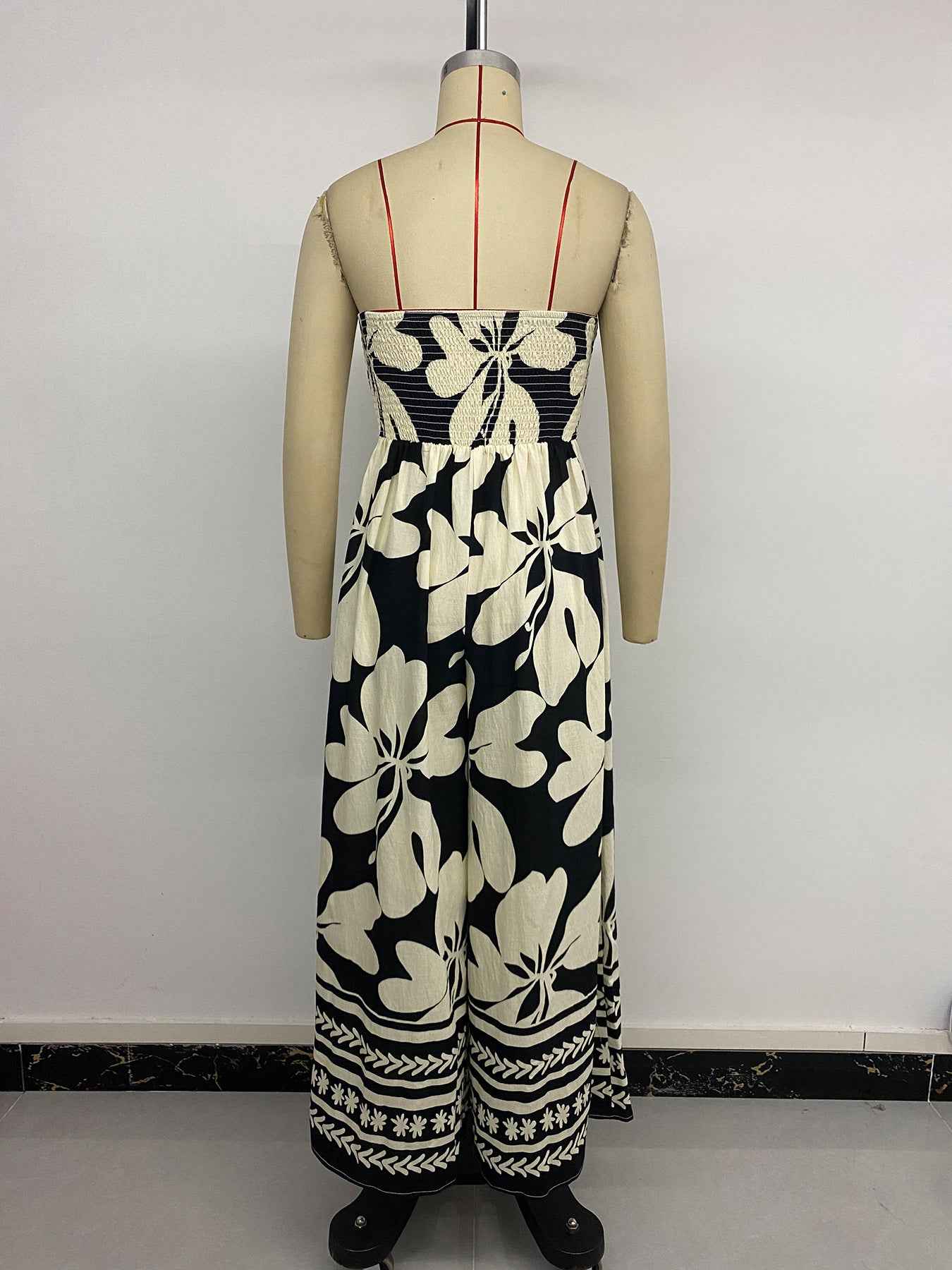 Floral Print Backless Jumpsuit Women