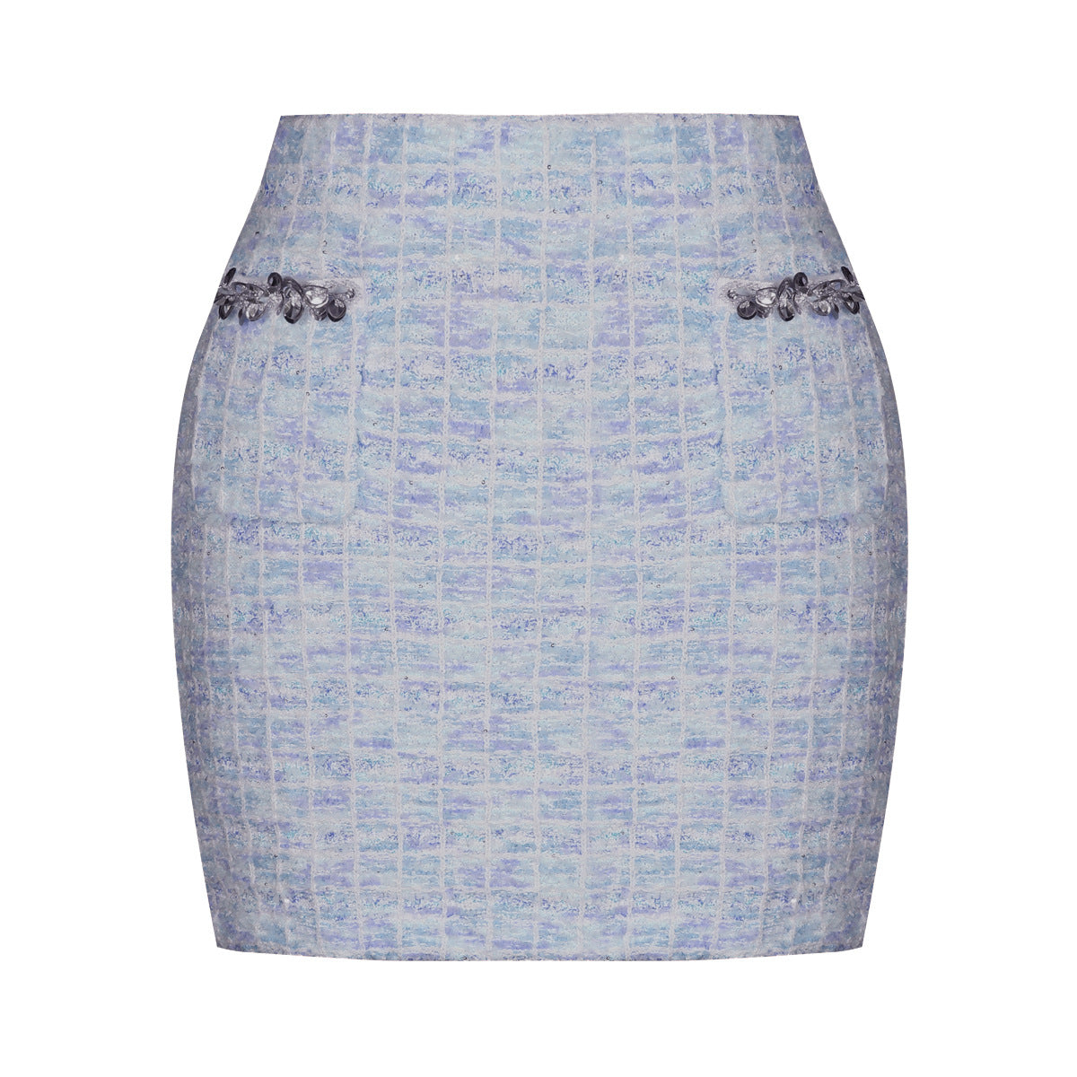 Women's Knitted Sequined Wool Cardigan Sweater + Hip Skirt