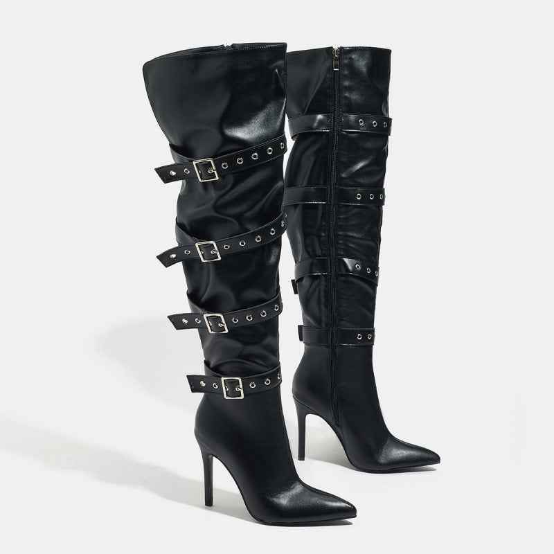 Knee High Boots for Women w Buckle
