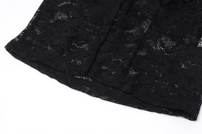 Lace Plush Long Sleeved Skirt Set