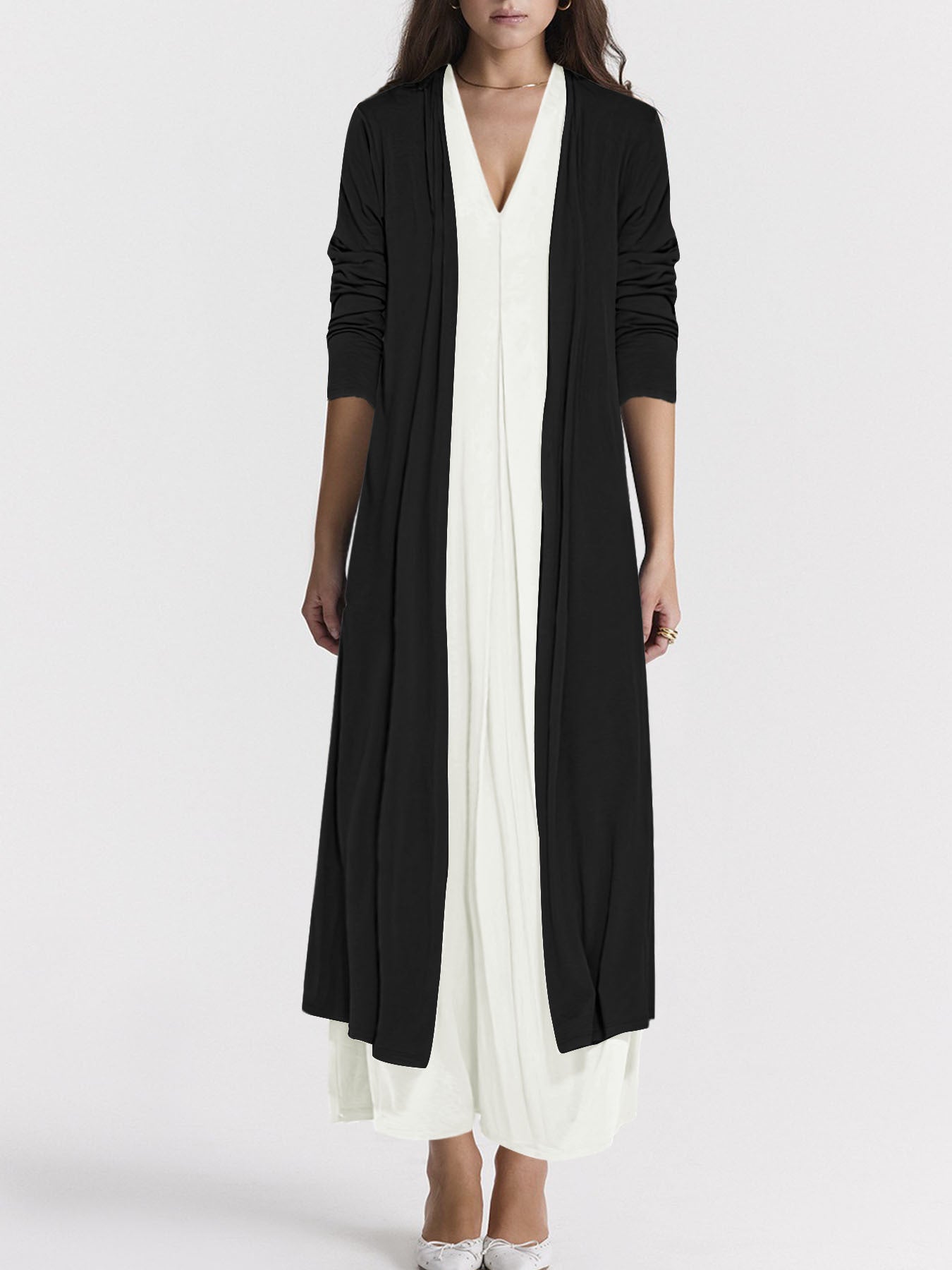 Women's Casual Solid Color And V-neck Cardigan Dress for Women
