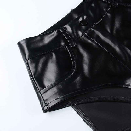 High Waist Hip Faux Leather Bottoms for Women