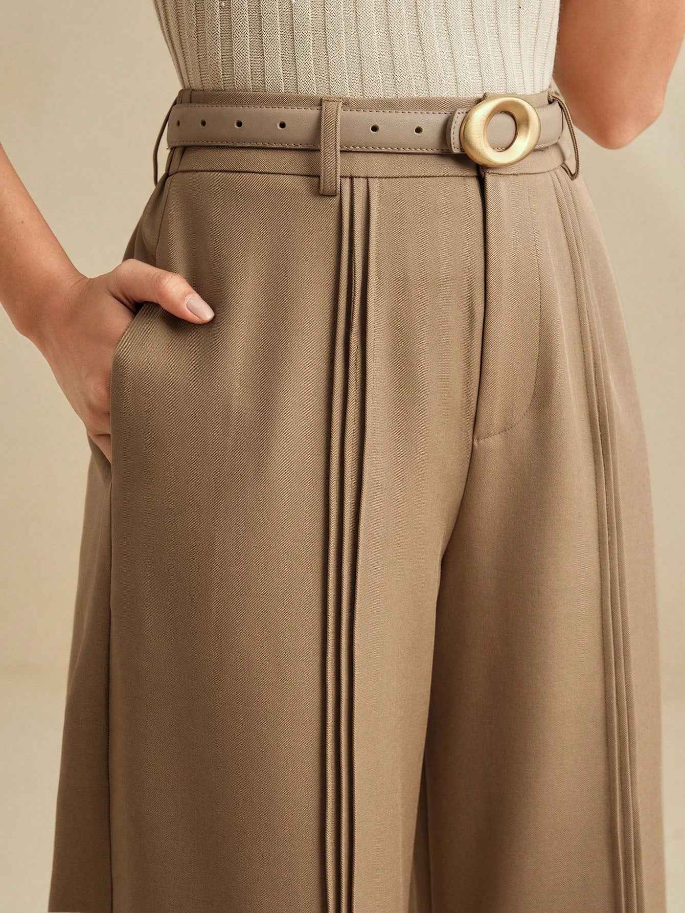 Solid Color Slim Fit Workwear Jeans for Women
