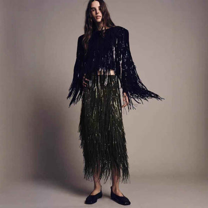 Sequin Tassels Party Skirt