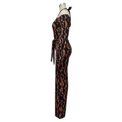 Long Sleeve Halter Jumpsuit