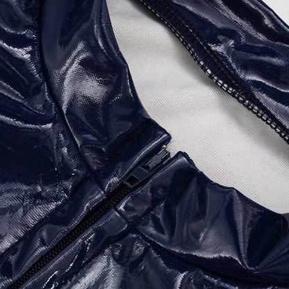Faux Leather Zipper Dress New Arrivals MUNSIEUR