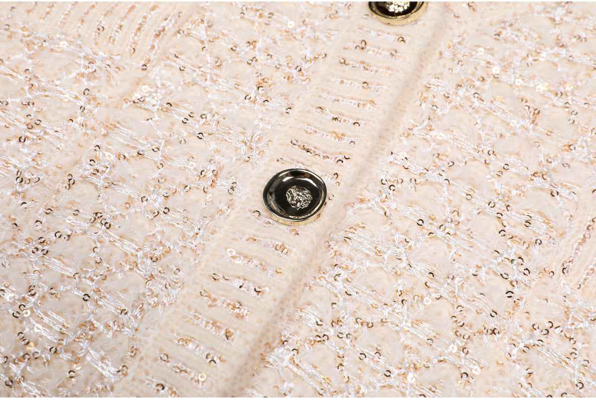 High Quality Sequined Knit Long Sleeve Cardigan Sweater