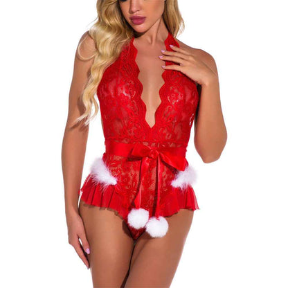 Lace See through Christmas Lingerie
