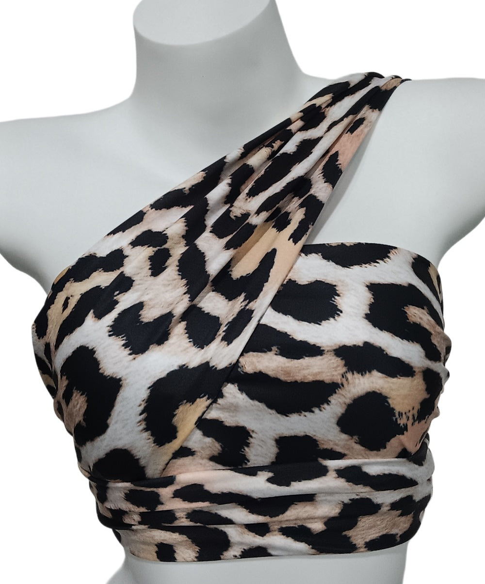 Leopard Print Halter T-shirt