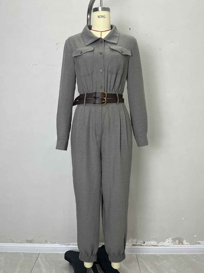 French Long Sleeve Casual Jumpsuit for Women New Arrivals MUNSIEUR