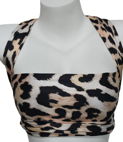 Leopard Print Halter T-shirt