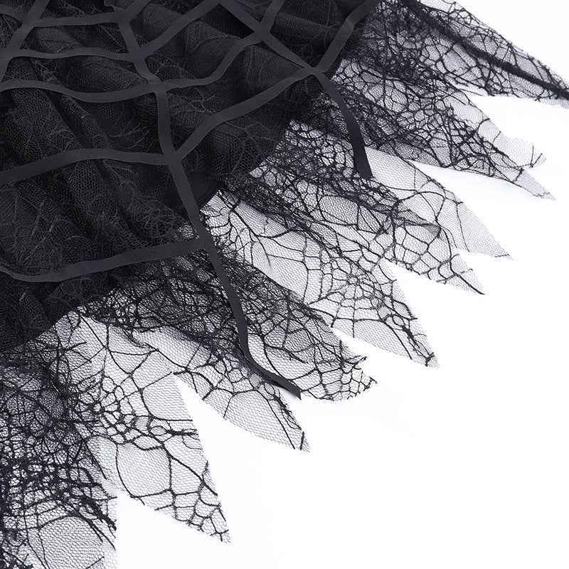 Punk Spider Web Tassel Mini Gothic Skirt