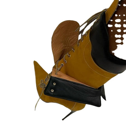 Women's Fashion Double-layer Lace-up Boots - Munsieur