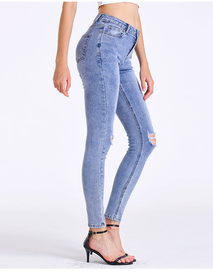 Women's Denim Ripped Slim Stretch Jeans
