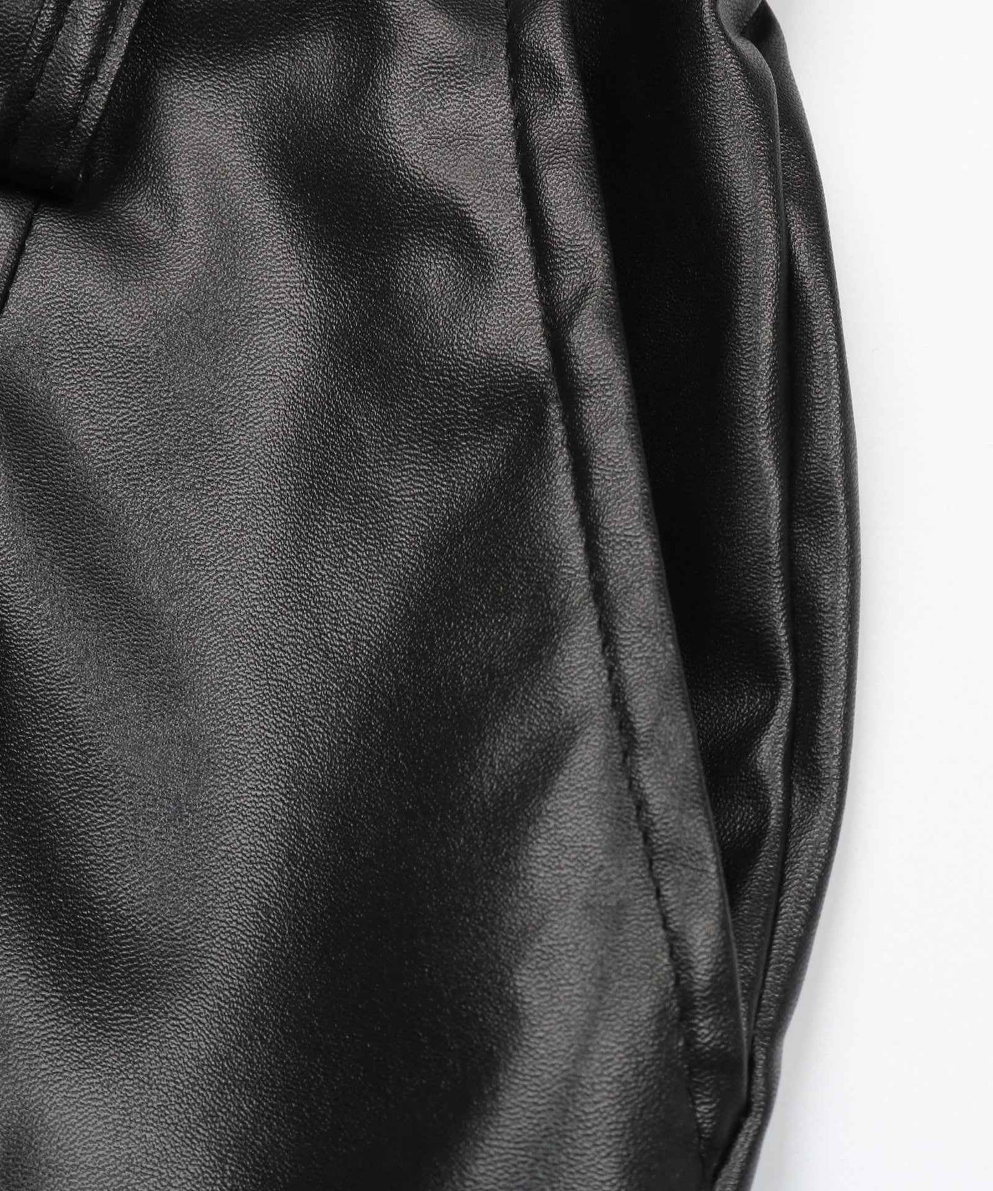Faux Leather Bow Black High Waist Jeans