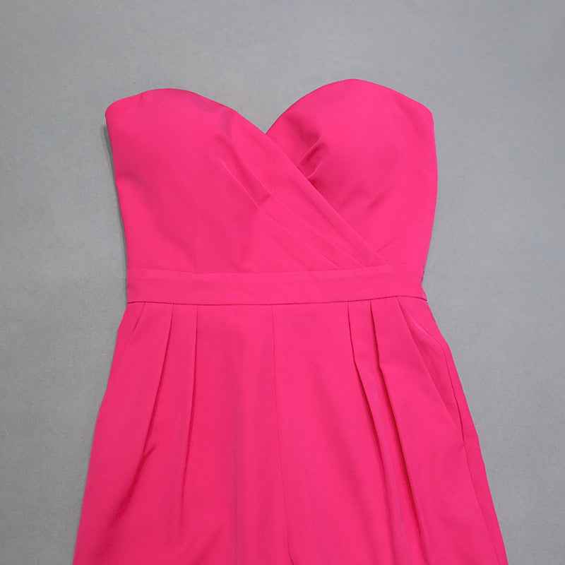 Luxury Business Elegant Business Tube Top Jumpsuit Two Piece Set