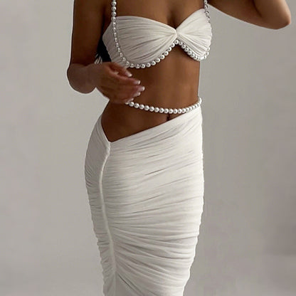 Women's Pearl Skirt Set Elegance and Simplicity