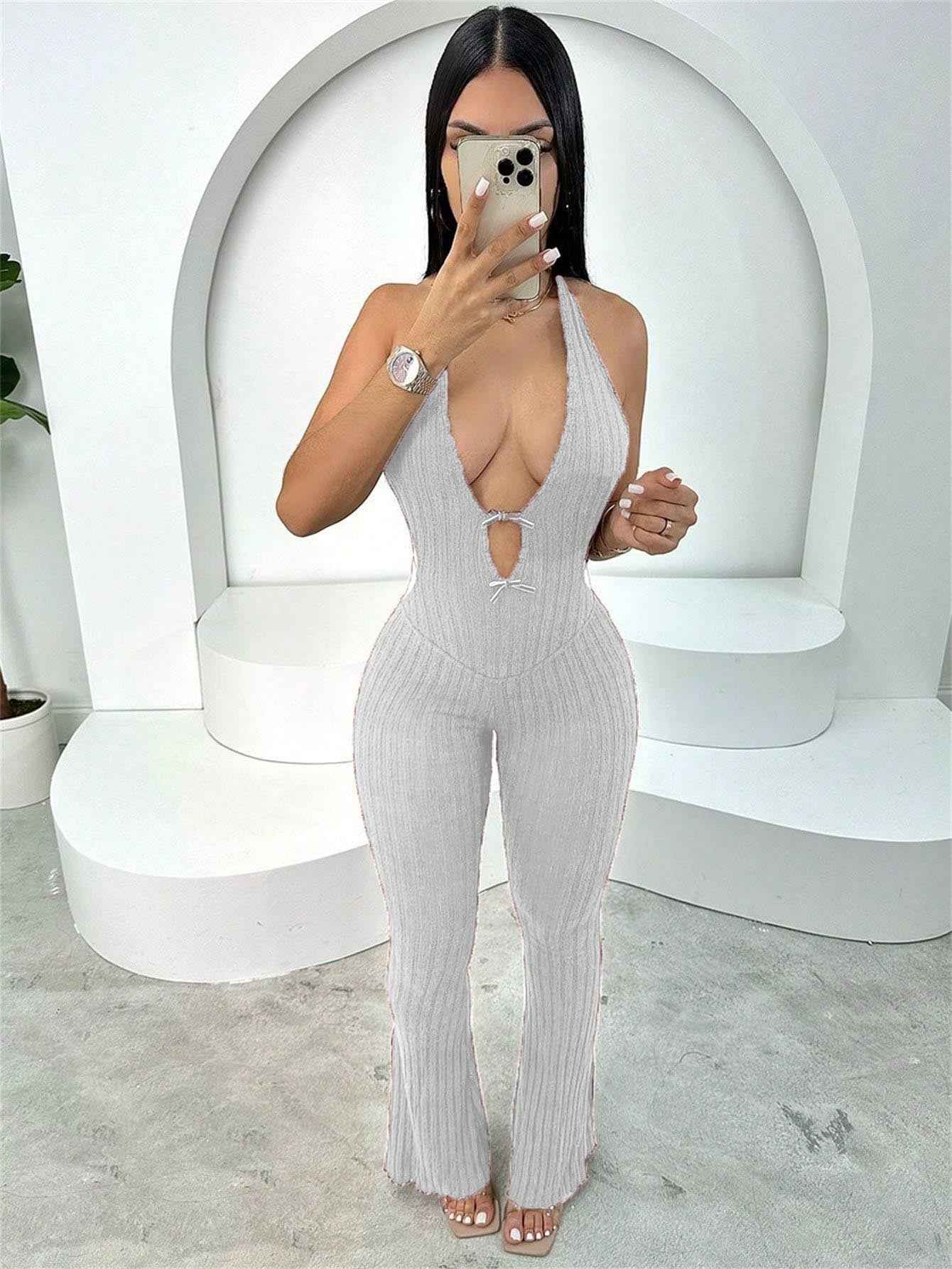 Backless Sexy Knit Jumpsuit