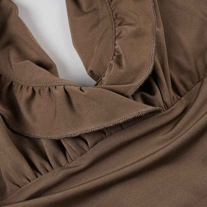 MUNSIEUR Backless Pleated Irregular Asymmetric Dress