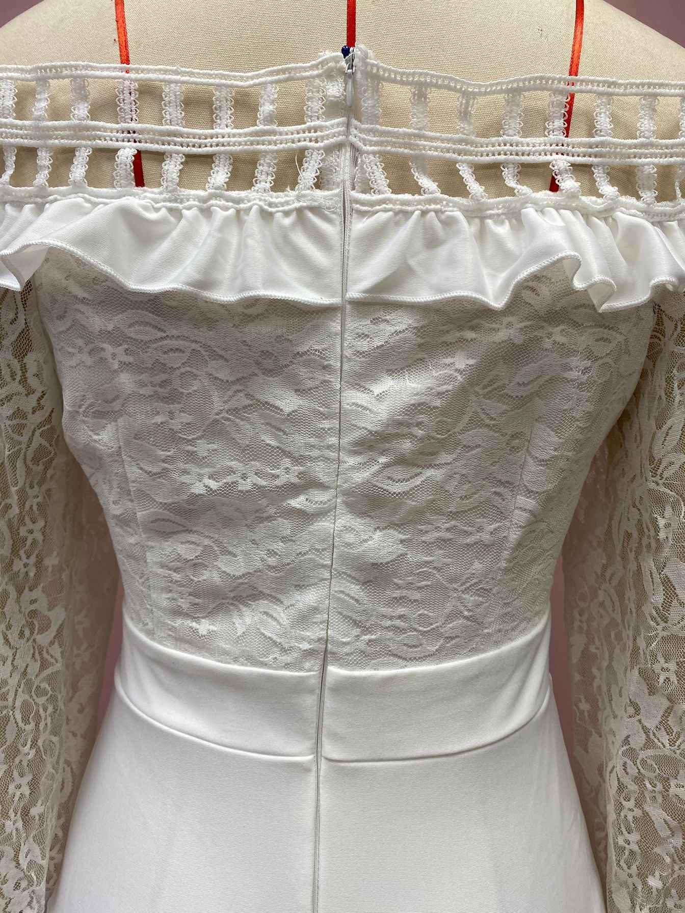 Lace Dress off Shoulder Lotus Leaf Wedding Party Cocktail Dress New Arrivals