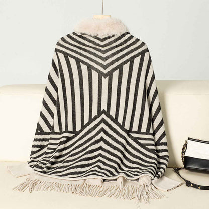 Striped Tassel Knitted Sweater for Women