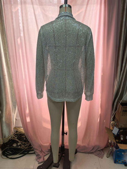Long Sleeve Cardigan Blouse