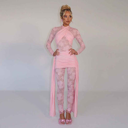 Jumpsuit Sexy Lace Strap Stitching