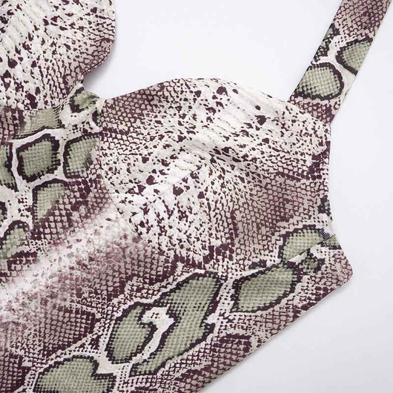 Snake Print Sling Slim Fit Jumpsuit