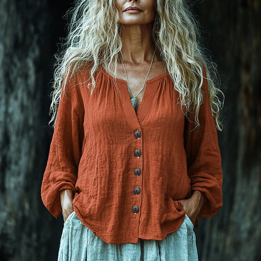 Loose Fit Women's Cotton Blouse