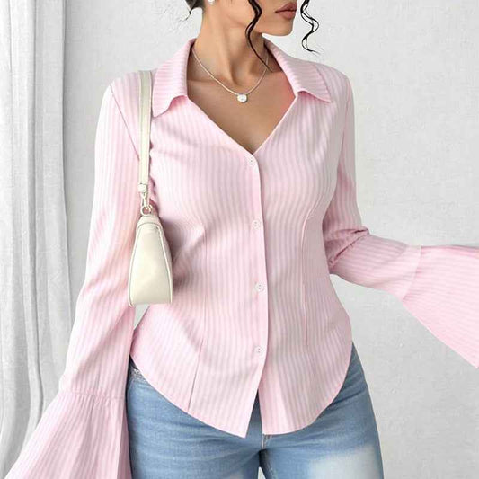 Slim Fit French Cinched Blouse Elegant Top