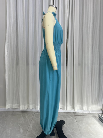 MUNSIEUR Autumn Casual Sleeveless Halter Bloomer Jumpsuit New Arrivals