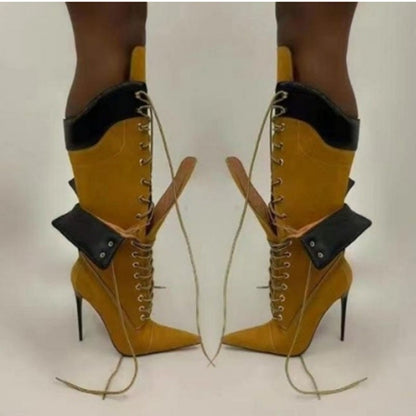 Women's Fashion Double-layer Lace-up Boots - Munsieur