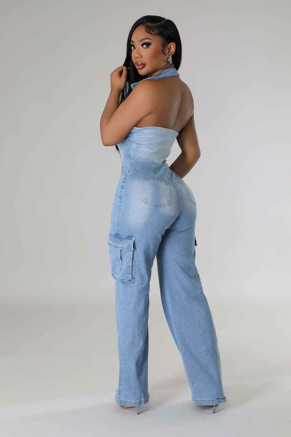 Loose Fit Denim Jumpsuit