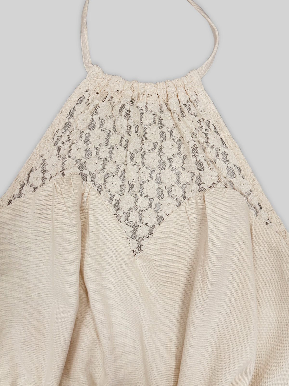 Bohemian Halter Lace Jumpsuit Seaside Holiday Casual Waist Drawstring