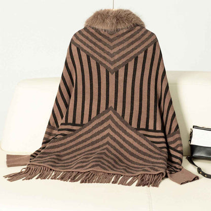 Striped Tassel Knitted Sweater for Women