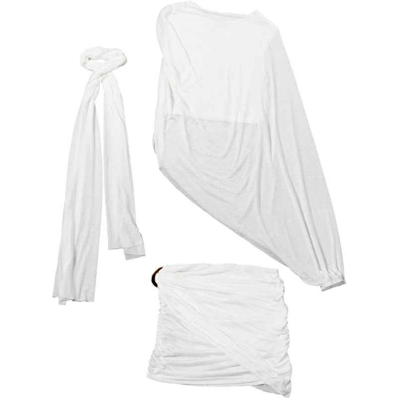 Slim Fit Hip Wrapped Skirt Set