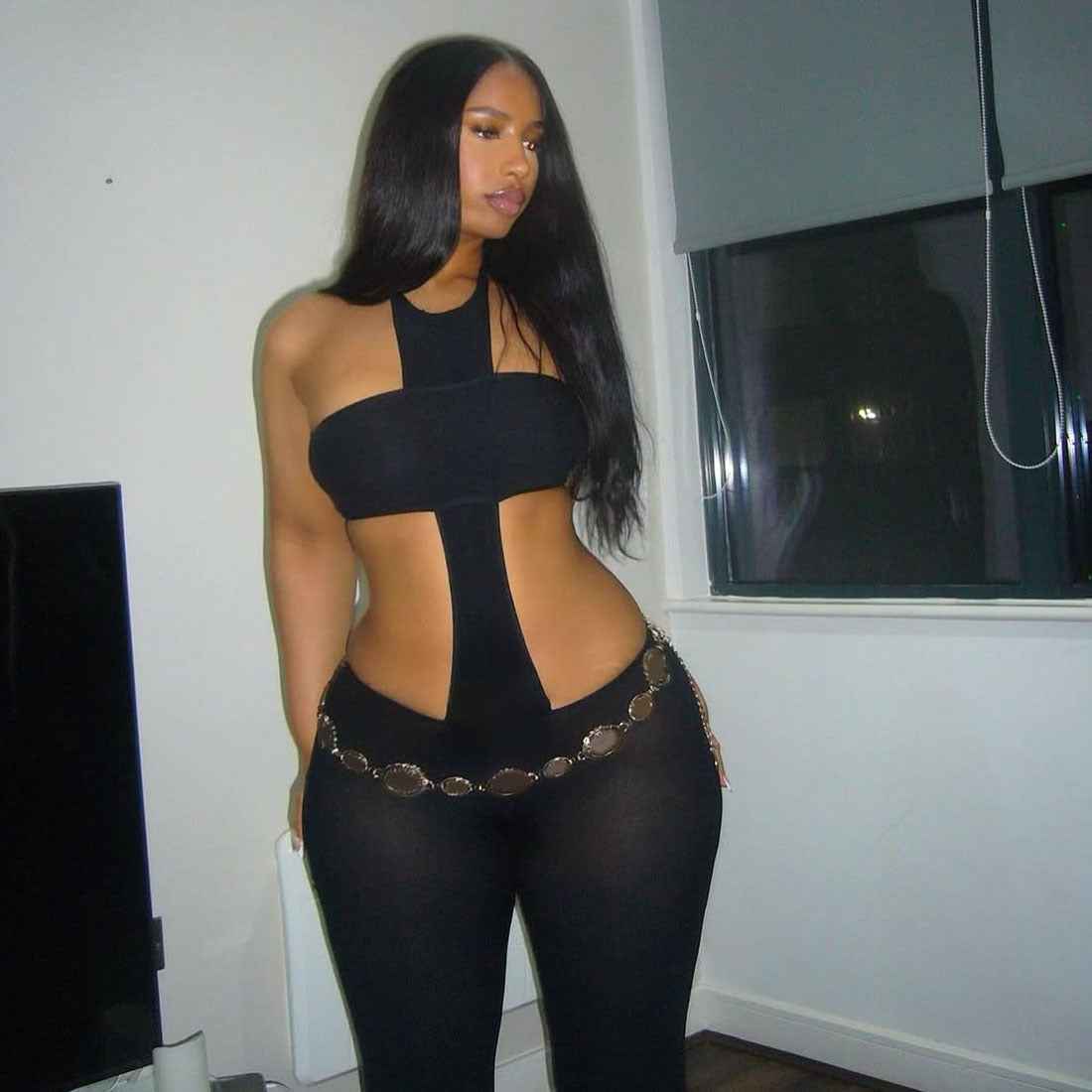 Women's Jumpsuit Cropped Outfit Halter Tight Fitting Solid Color