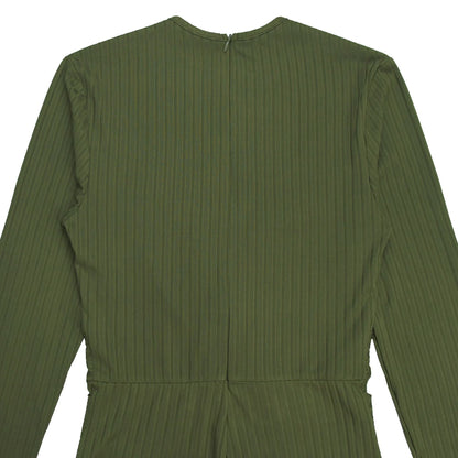 Autumn Drop Sunken Stripe Hollow Out Casual Jumpsuit for Women MUNSIEUR