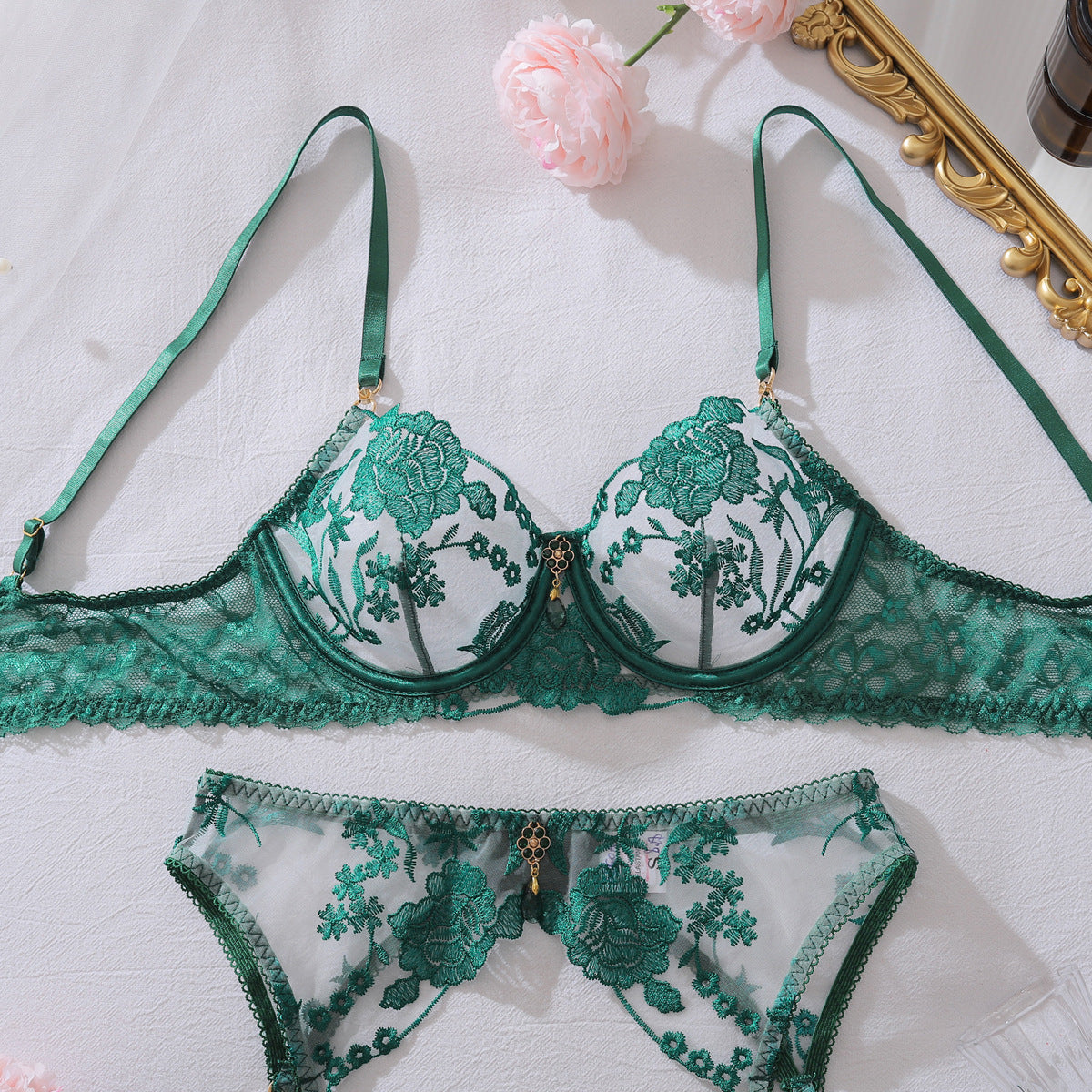 Rose Embroidered Lingerie