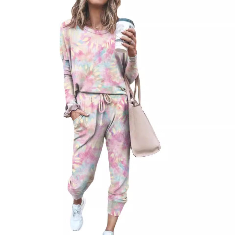 Printed Two-piece Fashion Casual Leggings + Sweater Set - Munsieur