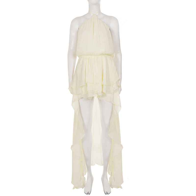 French Inspired Elegant Irregular Asymmetric Chiffon Dress New Arrivals MUNSIEUR