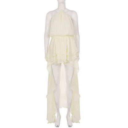French Inspired Elegant Irregular Asymmetric Chiffon Dress New Arrivals MUNSIEUR
