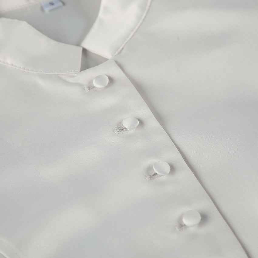 Spring Arrival French Stand Collar Puff Sleeve Blouse