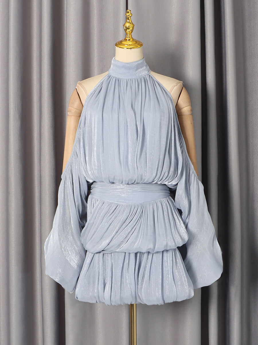 Lantern Sleeve Solid Color Dress Women MUNSIEUR New Arrivals