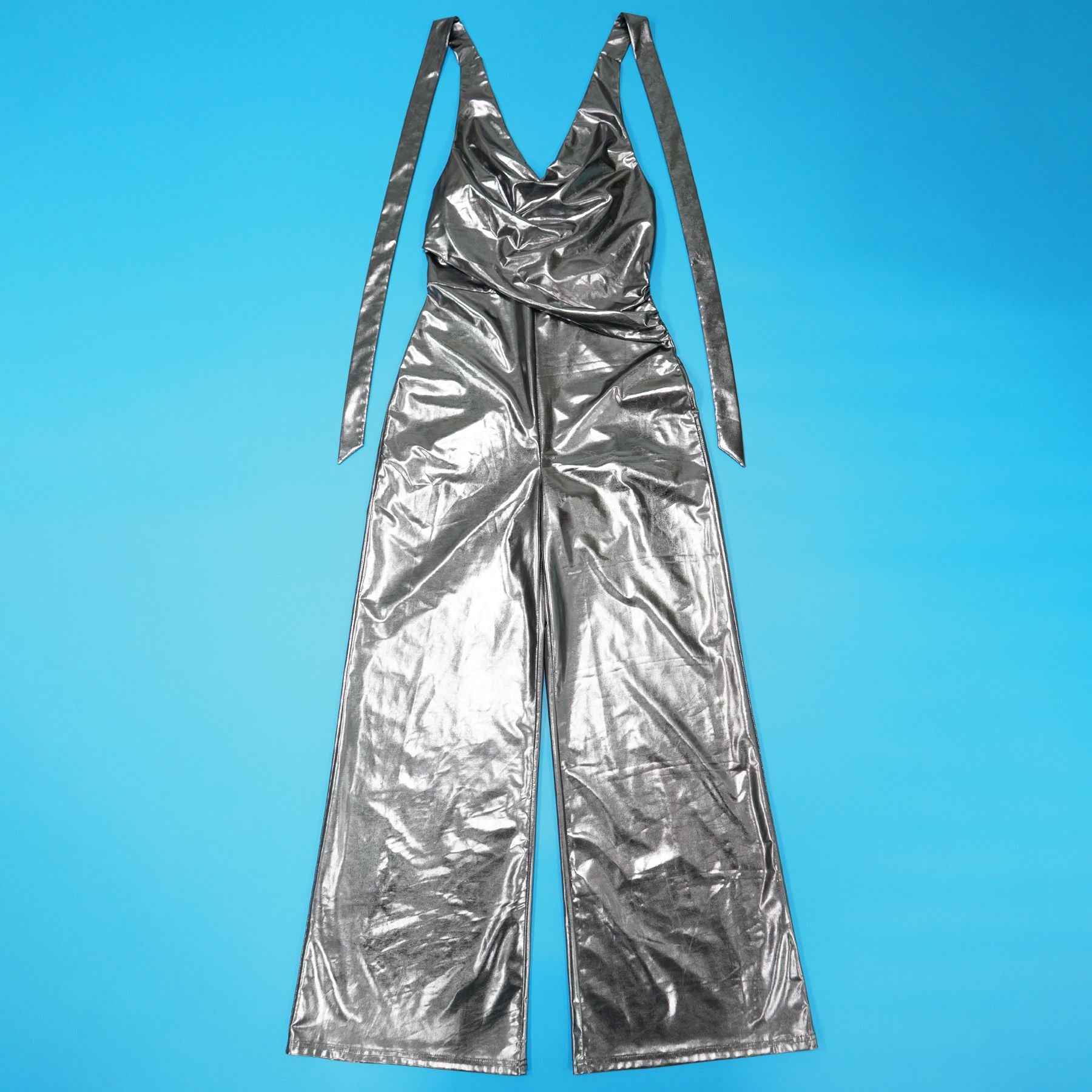 Swing Collar Halter Backless Jumpsuit Women