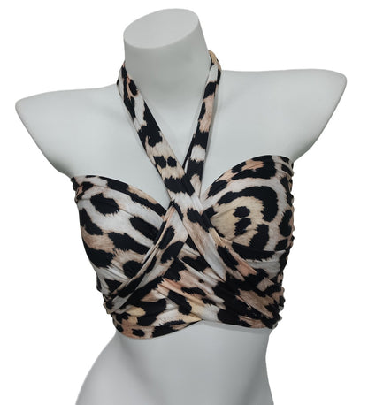 Leopard Print Halter T-shirt