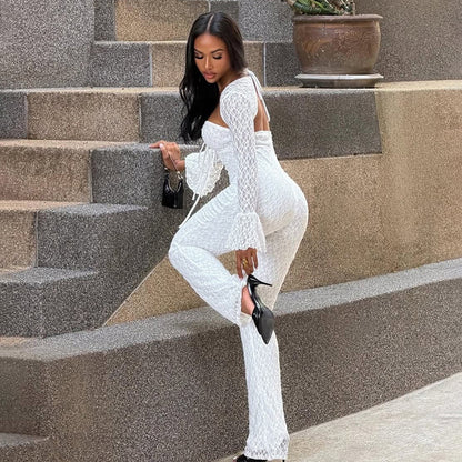 Women Drop Lace Cutout Drawstring Jumpsuit for Women New Arrivals